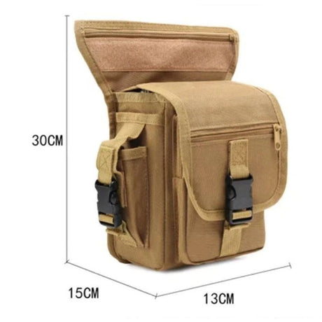 Oxford Drop Leg Bag for Men Women Thigh Water Resistant Fashion Motorcycle Leg Holster Hiking Waist Bag Pouch Tactical Fanny Pack Hip Drop Leg Pouch for Men Women Outdoor （khaki）
