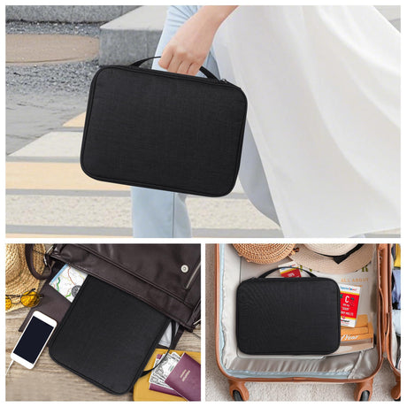 Watch Band Storage Case Watch Band Organizer Bag Watch Band Case and Storage Holder Watch Bands Holder Carrying Case Compatible with 35 Watch Straps and Accessories, Black