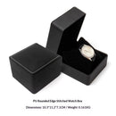 2 pack Watch Box, PU Leather Watch Case, Gift Boxs With Cushion For Most Watches, Smart Watch & jewelry,Watch Organizer as Gifts For Birthday, Men and Women (oniy box, Black)