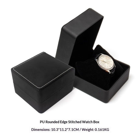 2 pack Watch Box, PU Leather Watch Case, Gift Boxs With Cushion For Most Watches, Smart Watch & jewelry,Watch Organizer as Gifts For Birthday, Men and Women (oniy box, Black)