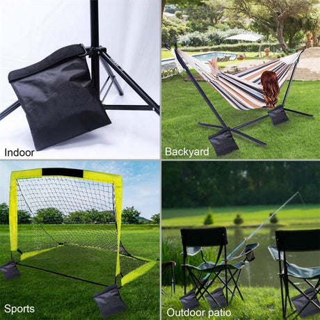 4 Packs Sandbags Weight Bags for Light Stand Photography Video Equipment, Heavy Duty Saddlebag for Backdrop Stand, Photo Tripod, Picnic Table (oniy 4 bag and Mountaineering buckle, bag)