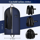 2 pack 40-inch Suit Bag Garment Bag for Travel and Storage, Garment Bags for Hanging Clothes with Zipper and Visible Transparent Window, Black