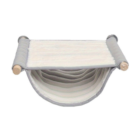 Large White Hanging Hamster and Parrot Bed, Warm Breathable Soft Pet Hanging Bed, Detachable Cat Cradle for Small Animals in Cage and Window Use（L）
