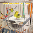 Large White Hanging Hamster and Parrot Bed, Warm Breathable Soft Pet Hanging Bed, Detachable Cat Cradle for Small Animals in Cage and Window Use（L）