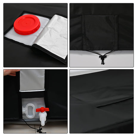 Zipper Tote Cover Barlic for 210D Outdoor Water Tank Protective Cover, Oxford Fabric Protective Cover, Rain/Snow/UV Protection(Black)