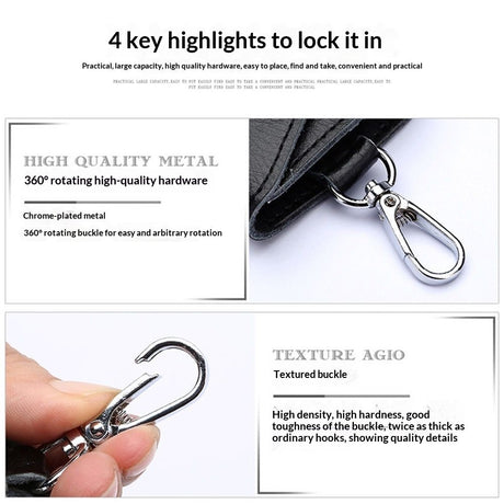 2 pack Compact Leather Car Key Case, Key Holder Key Organizer Wallet, with Card Holder Lightweight Organizer Keychain Black Wallet for Men & Women(Black)