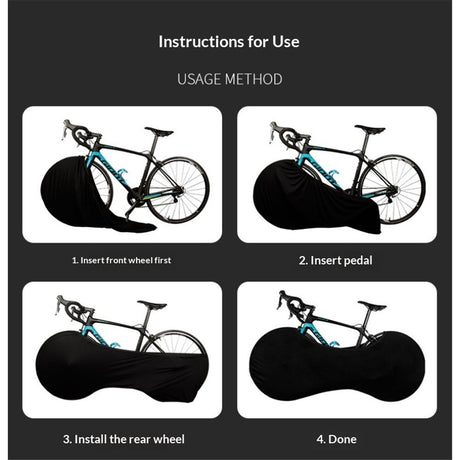 Bike Wheel Cover Indoor Dust-Proof and High Elasticity Bicycle Wheel Bag,Universal for Mountain, Road Bikes (Black)