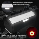 Bike Handlebar Bag Waterproof - Bicycle Handlebar Roll Bag with Large Reflective Area, Bike Front Pouch with Waterproof Zipper Shoulder Strap Removable Straps for Cycling (Cylinder, 2L)