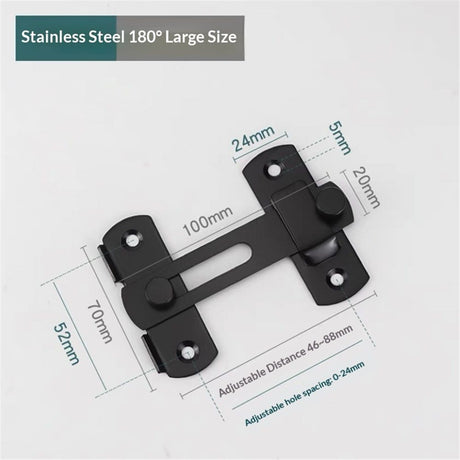 2 pack 180 Degree Flip Sliding Barn Door Lock for Privacy - Safe barn Door Locks and latches for Barn Door, Pet Door, Bathroom, Outdoor, Garage, Window, Sliding Door