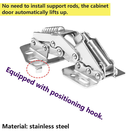 2 PCS Cabinet Hinges Heavy Duty Lid Stay Hinges, Soft Close Lid Hinge, Furniture Door Lift Stay Support Hinge