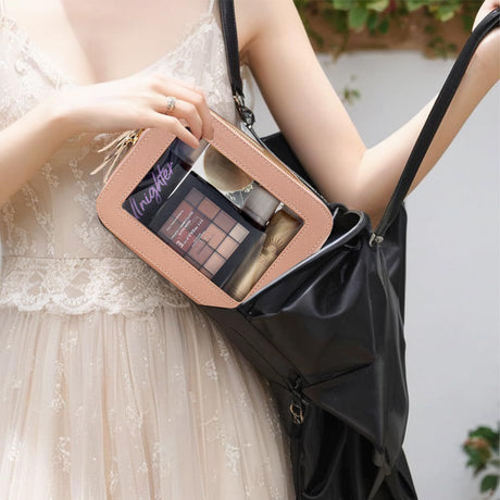 2pcs Travel Clear Makeup Bag Set, Cosmetic Bag Case with Zipper Portable Makeup Pouch Toiletry Bag Women Traveling Cosmetic Organizer Storage Bag Car Organizer Car Essentials for Women