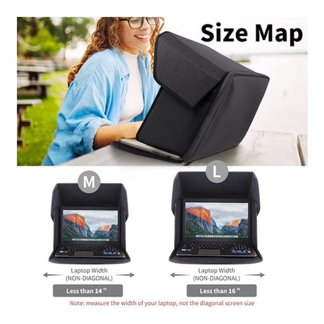 Laptop Sun Shade,Laptop Sun Glare Shield Privacy Screen Hood Laptop Sunshade Bag for Working Outside Outdoor Foldable Laptop Shield Cover Outside（L）