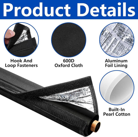 3 Layers HVAC Copper Pipe Insulation Cover,72x10.2 Inch 600D Oxford AC Pipe Insulation Covers for Outside,Flexible Copper Line Insulation Sleeve for Central Air Conditioning Mini Splits
