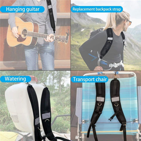 Waterproof Replacement Shoulder Strap with Adjustable Belt for Shoulder Bag Backpack Black Backpack Straps Replacement Adjustable Padded Shoulder Straps for Backpack Dry Bag