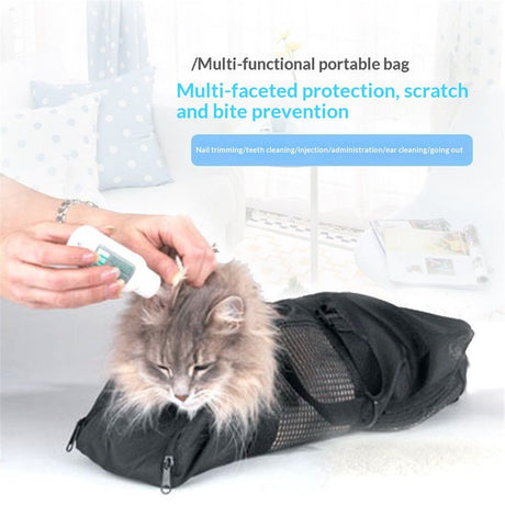 Cat Grooming Bag - Pet Carrier Grooming Bags Make Washing, Bathing, Nail Trimming, & Medication Delivery Simple, Safe & Easy | The Perfect Tool to Harness Cats Small, Medium, or Large.