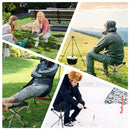 Ultra-Lightweight Stainless Steel Folding Camping Stool - Compact Portable Backpacking Stool with Carry Bag  Folded Size for Hiking Travel Outdoor Events