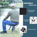 Ultra-Lightweight Stainless Steel Folding Camping Stool - Compact Portable Backpacking Stool with Carry Bag  Folded Size for Hiking Travel Outdoor Events
