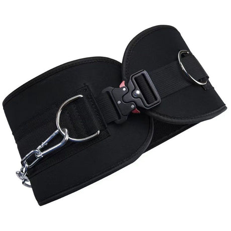 Pull-up Belt Weighted Dip Belt with Chain Double D-ring Weightlifting Back Support Strap Home Gym Equipment Waist Belt