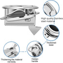 Flush Pull Slam Latch Stainless Steel Round Pull Latch for RV Boat Deck Hatch Door Cabinet Hardware Door Locking Style (B)2pcs