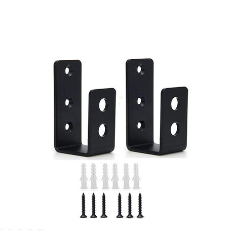 2x4 (1.5x3.5 inch) Door Barricade Brackets (2 pcs) | Drop Open Bar Holder Steel U Bracket for 2 by 4 Lumber as Security Door Reinforcement, Door Jammer, Tool Hanger for Home, Barn, Shed, Garage, Gate