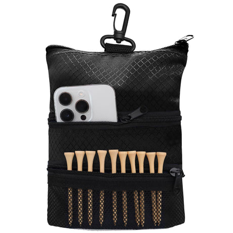 Golf Tee Bag - Store Your tees, Golf Balls, scorecard, and Pencil. Great Gift for Golfers! 2pcs（Only a single storage bag）