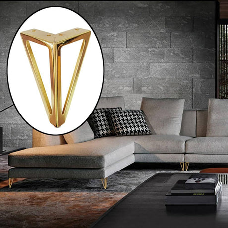 6 Inch Gold Furniture Legs Heavy Duty Metal Furniture Feet, Golden Sofa/Cabinet/Table Legs 4Pcs, 6 Inch Cabinet Legs Set of 4,Couch Feet Replacement for Dresser (Gold)