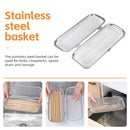 Dishwasher Basket, Stainless Steel Dishwasher Silverware Basket, Replacement Utensil Rectangular Mesh Drain for Small Items