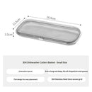 Dishwasher Basket, Stainless Steel Dishwasher Silverware Basket, Replacement Utensil Rectangular Mesh Drain for Small Items
