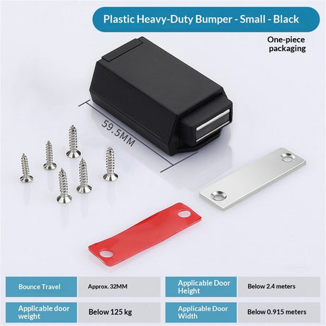 Heavy Duty Push to Open Door Latch, 10 Pack Black Magnetic Push Latches, Hidden Push Touch Latch Hardware for Push to Open Cabinet, Magnetic Door Catch for Drawer Wardrobe Door