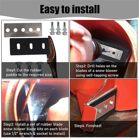 304 Stainless Snow Blower Impeller Modification/Rubber Ki, 3/8inch 3-Blade Universal - Modifies 2-Stage Machine Including Installation Hardware, Repeated and Use Durable in Various Conditions (3)