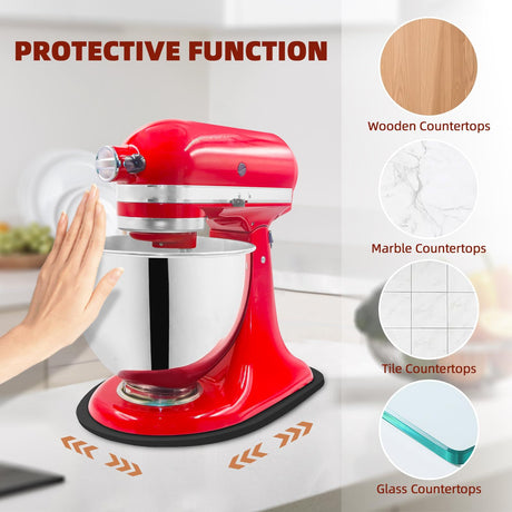Mixer Slider Compatible with Kitchen aid Bowl Lift 4 .5-5 Qt Stand Mixer Pine Wood - Kitchen Countertop Storage Mover Sliding Caddy for Kitchen Aid 4 .5-5 Qt Mixer (4 .5-5 Qt - Black)