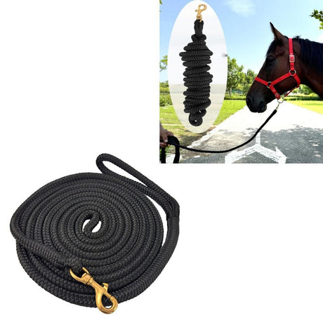 Horse Lead Rope, Double Braided Nylon Horse Lead Line, Lead Rope for Horses with Quick Halter Attachment, Soft Comfort Grip, Barn Horse Tack for Daily Use & Showing (1/2
