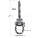 Heavy Duty 180° Swing Hangers, Stainless Steel Eye Screw Bracket,  Playground Yoga Hammock Rope Tire Web Chair Sandbag Punching Bag Porch Swing Sets (4 Pack)