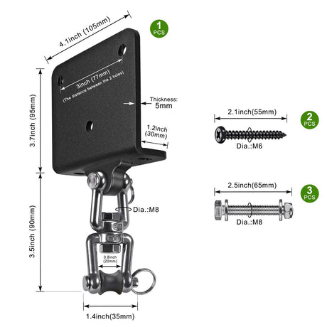 Punching Bag Hanger for Heavy Bag Beam Mount Hardware 360° Rotation Boxing Bag Ceiling Mount I-Beam Heavy Bag Hanger Beam Mount Hooks for Hanging Heavy Punching Bags