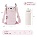 Water Bottle Holder Crossbody Bags for Women for Walking, Hiking, Cycling（pink）Tumbler with Handle, Cup Holder Pouch w/Adjustable Strap