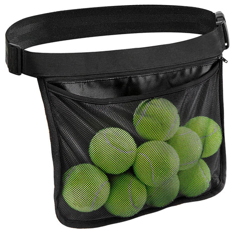 2pcs Adjustable tennis belt holder, waist bag, mesh hip bag holder, can hold 8 tennis or table tennis bags, golf bag（black）