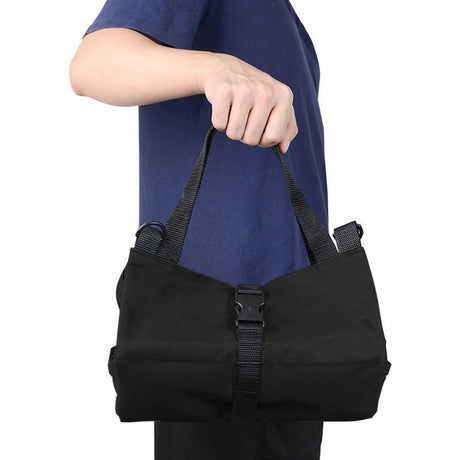 Tool Roll Up Pouch - Canvas Multi-Purpose Wrench Roll Up Bag, Organizer with 5 Zipper Tool Pockets, Hanging Carrier (black)