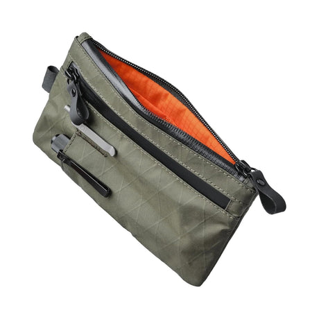 Multi-tool Slots EDC Organizer Pouch Nylon Passport Holder & EDC Wallet - Zip Clutch with Wrist Strap，3 External Slots for Travel, Cash, Cards, Phone, Keys (Olive Green)