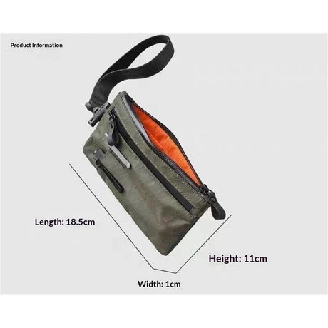 Multi-tool Slots EDC Organizer Pouch Nylon Passport Holder & EDC Wallet - Zip Clutch with Wrist Strap，3 External Slots for Travel, Cash, Cards, Phone, Keys (Olive Green)