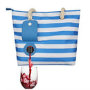 Beach Wine Tote with Insulated Bladder Bags, Leakproof Carrier for 1 Bottles, Perfect for Travel, Party, or Dinner (Blue+1 inner container)
