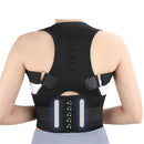 Magnetic therapy posture support back bracket adjustable posture corrector bracket shoulder back support strap - relieves neck, back, and spine pain (L)
