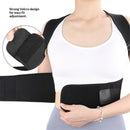 Magnetic therapy posture support back bracket adjustable posture corrector bracket shoulder back support strap - relieves neck, back, and spine pain (L)