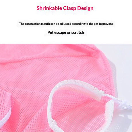 2pcs Cat Bathing Bag Anti-Bite and Anti-Scratch Cat Grooming Bag for Bathing, Nail Trimming, Medicine Taking,Adjustable Multifunctional Breathable Restraint Shower Bag(Pink)