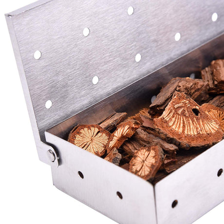 Grillaholics Smoker Box for Gas & Charcoal Grills – Large Stainless Steel Wood Chip Container for Smoking Meat – Grilling Accessories for BBQ Lovers – Grilling Gift for Men