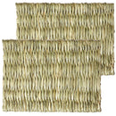 2pcs Woven Grass Mat - All Natural Chewable Grass Mat for Small Pets  Pig Foot Mat Rabbit Grass Nest Pet Supplies（small size）