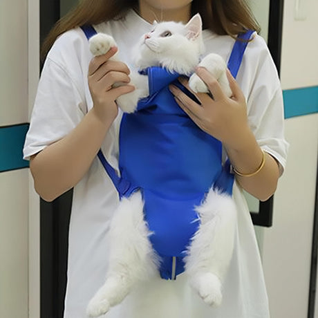 Pet Cat’s Restraint Bag for Claw Care Nail Trimming Anti-Scratching Grooming Bag for Cats Medical Examination(Blue-S)