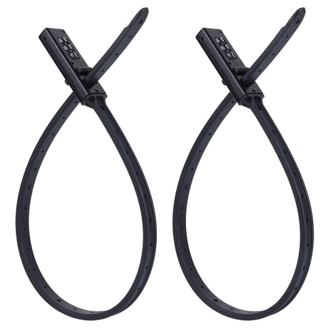 2pcs Zip Tie Lock, 22.05in Adjustable Small Cable Lock with Combination 3 Digit Recodable Combination Multi-Purpose for Bikes Motorcycle Helmet  (Black)