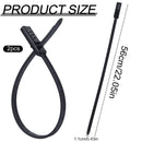 2pcs Zip Tie Lock, 22.05in Adjustable Small Cable Lock with Combination 3 Digit Recodable Combination Multi-Purpose for Bikes Motorcycle Helmet  (Black)