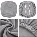 Two telescopic chair seat covers, washable cushion covers for hotels, ceremonies, banquets, wedding banquets, and restaurants (gray, 2 pieces)
