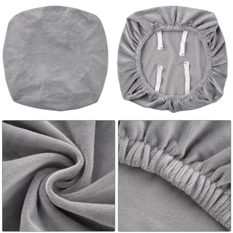 Two telescopic chair seat covers, washable cushion covers for hotels, ceremonies, banquets, wedding banquets, and restaurants (gray, 2 pieces)